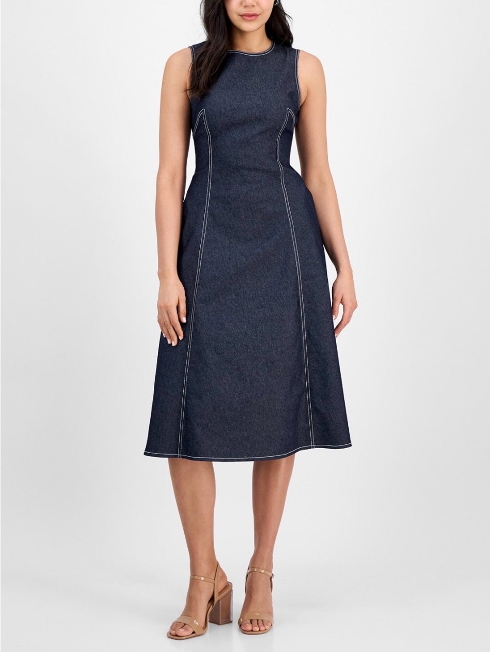 VINCE CAMUTO Denim Fit and Flare Dress